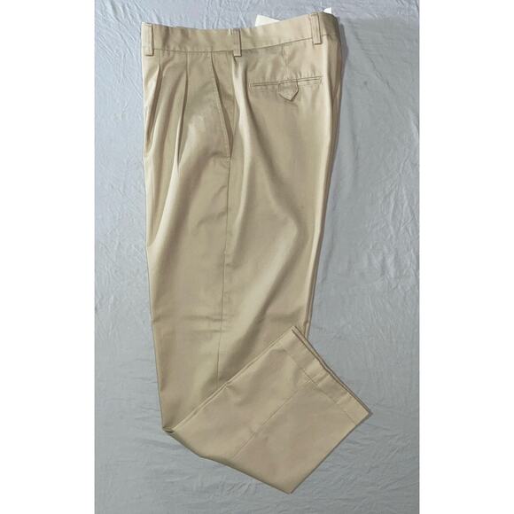 John W Nordstrom JWN Tech-Smart Pleated/Cuffed Poly-Cotton Dress Pants. 34X32. - Picture 1 of 9